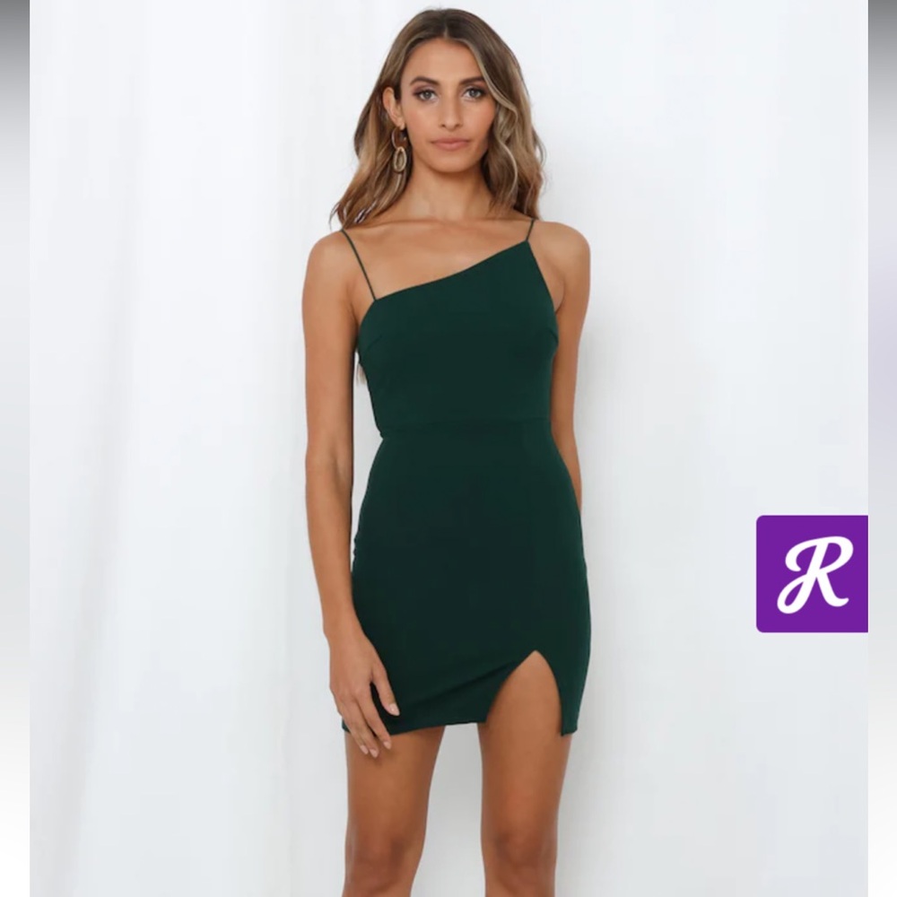 Hello Molly Down To Disco Mini Dress Green